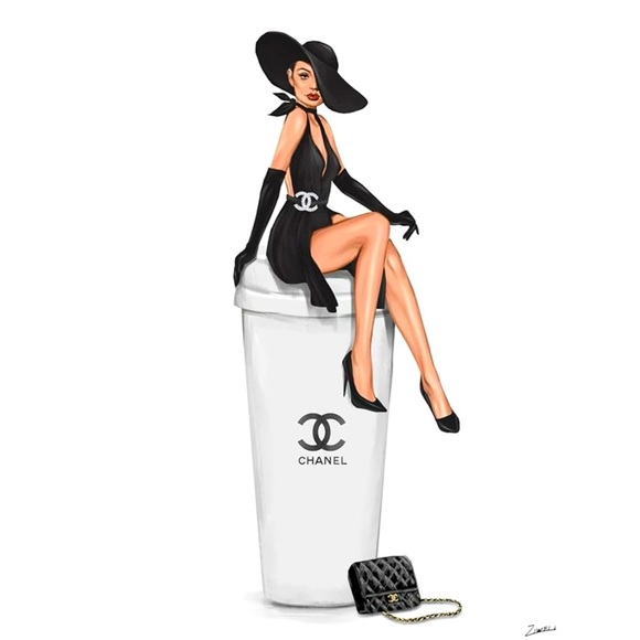 Café Au Lait & Chanel fashion & glam wall, art picture office home decor-~ - Picture 2 of 13